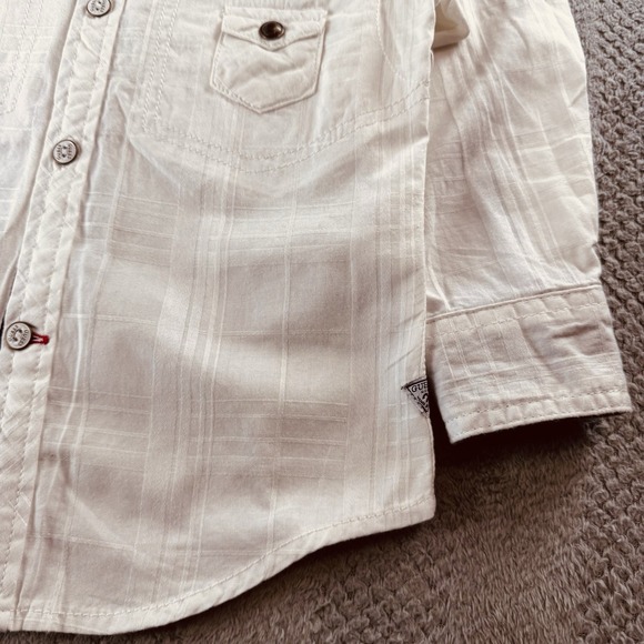 GUESS - Boys Size 4 - White Button Up Shirt - Los Angeles California Long Sleeve - Picture 6 of 10